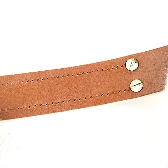 Givenchy - Shark Tooth Black/White Leather Gold Twist Lock Double Wrap Bracelet - Picture 6 of 8